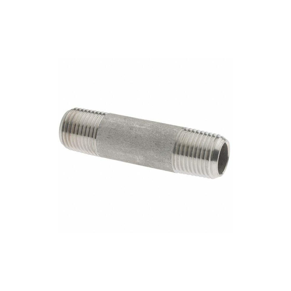 Value Collection Stainless Steel Pipe Nipple: 1/8" Pipe, Grade 304 & 304L - 4BN1/8*11/2