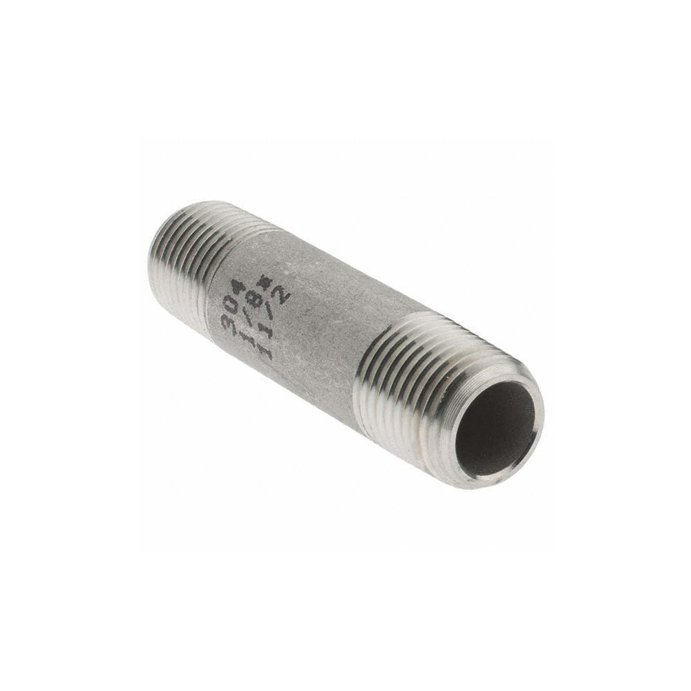Value Collection Stainless Steel Pipe Nipple: 1/8" Pipe, Grade 304 & 304L - 4BN1/8*11/2