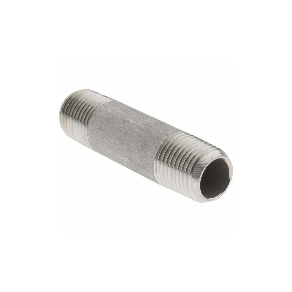 Value Collection Stainless Steel Pipe Nipple: 1/8" Pipe, Grade 304 & 304L - 4BN1/8*11/2