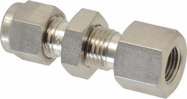 Ham-Let Compression Tube Union: 1/2 x 1/4" Tube OD, Compression x Compression - 3001641