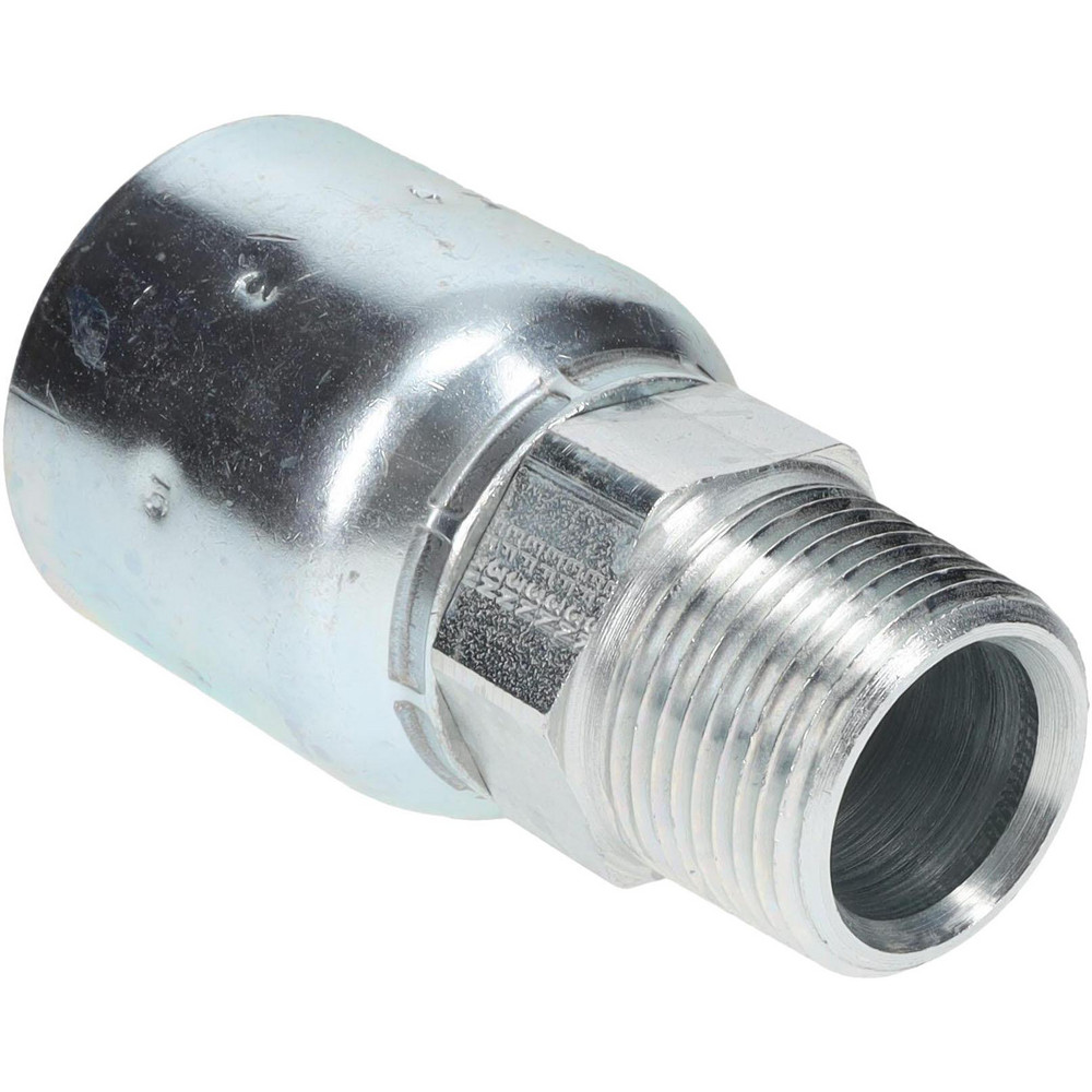 Parker Hydraulic Hose MPT Fitting: 0.375" ID, 6 mm, 1/2-14 - KP81274