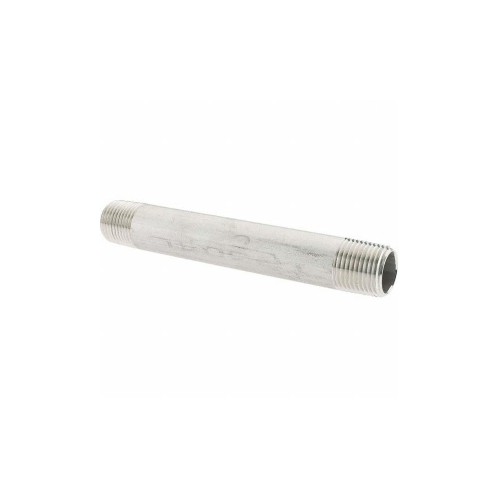 Value Collection Stainless Steel Pipe Nipple: 1/2" Pipe, Grade 304 & 304L - 4BN1/2*51/2