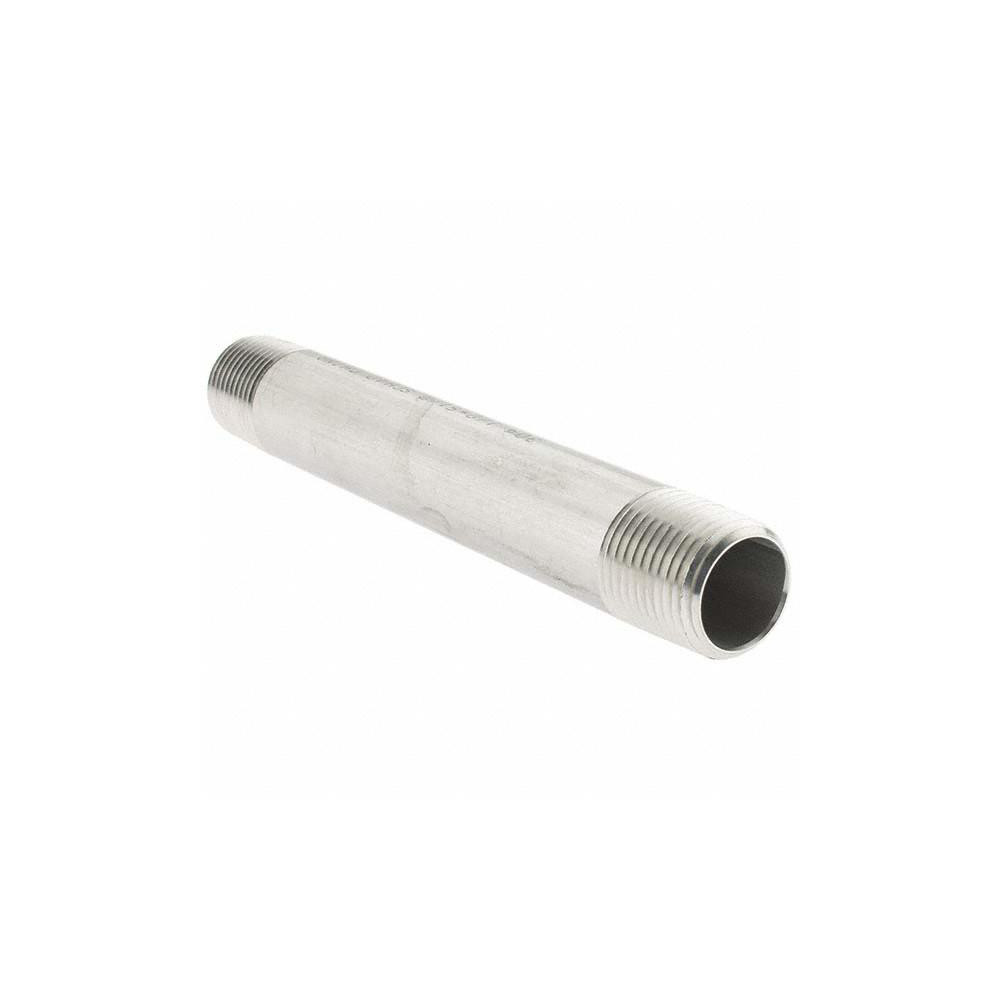 Value Collection Stainless Steel Pipe Nipple: 1/2" Pipe, Grade 304 & 304L - 4BN1/2*51/2