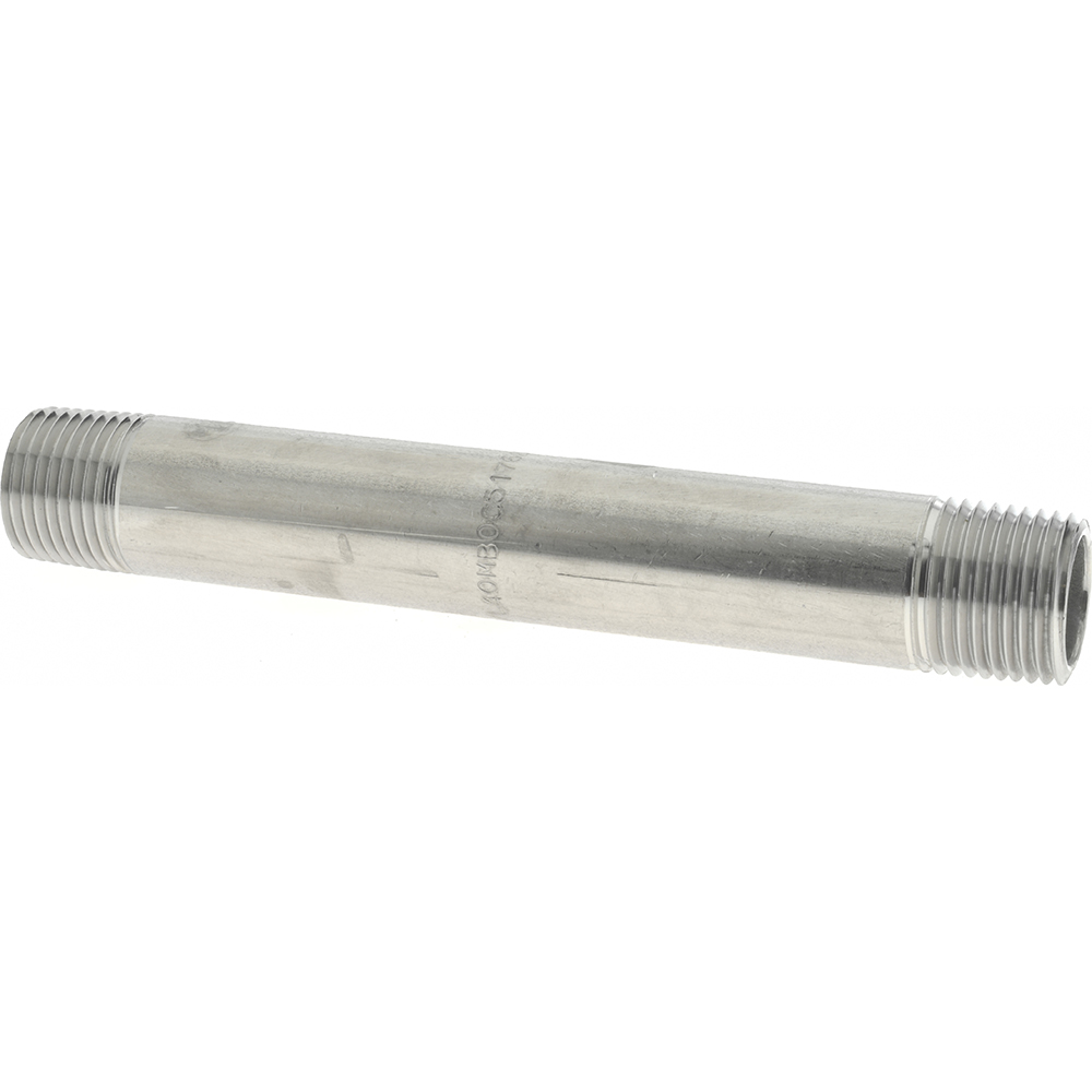 Value Collection Stainless Steel Pipe Nipple: 1/2" Pipe, Grade 304 & 304L - 4BN1/2*51/2
