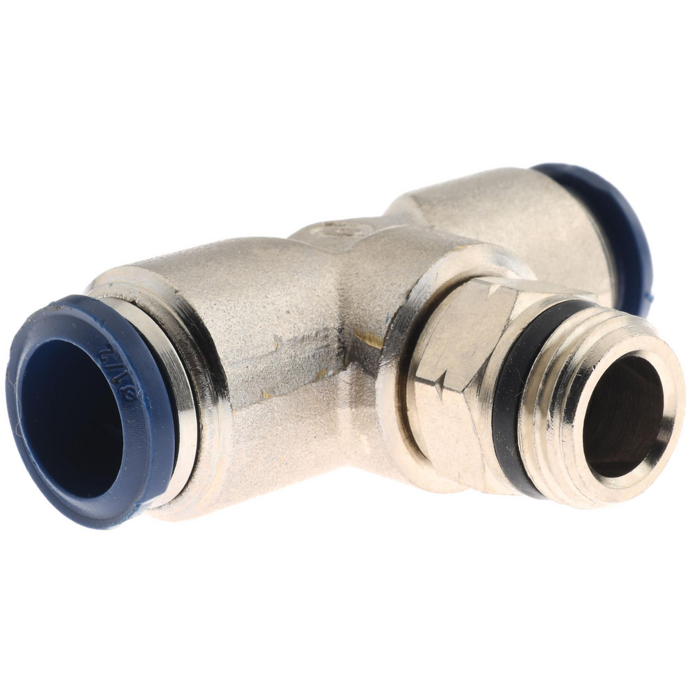 Aignep USA Push-to-Connect Tube x Universal Thread Fitting: Swivel Branch Tee, Universal, 1/2" OD - 87210-08-06