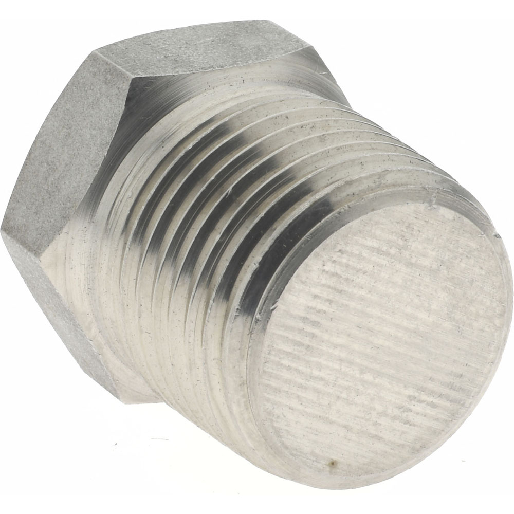 Merit Brass Pipe Hex Plug: 1/2", 316 & 316L Stainless Steel - 3617HD-08