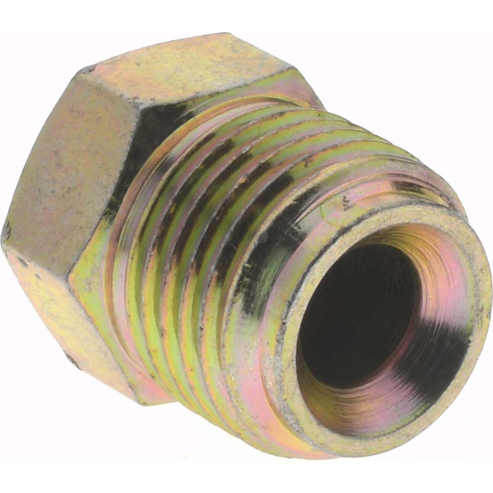 Eaton Steel Flared Tube Inverted Plug: 1/4" OD, 7/16-24 Thread, 45 deg Flared Angle - 131X4