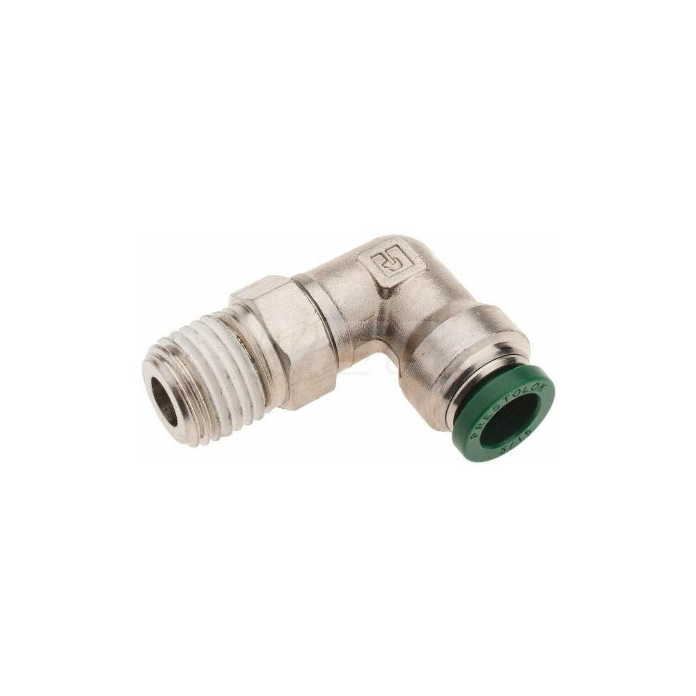 Parker Push-to-Connect Tube x MNPT x Tube x Male Fitting: Swivel Elbow, NPTF, 5/16" OD - 12547