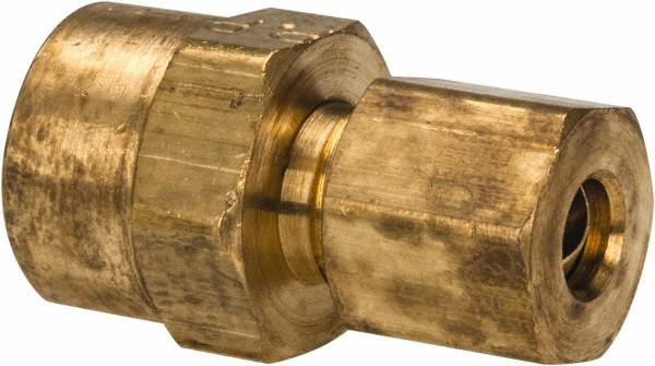 Parker Compression Tube Tank Fitting: 1/8-27, 3/16" Tube OD, Compression x MNPTF - 682C-3-2