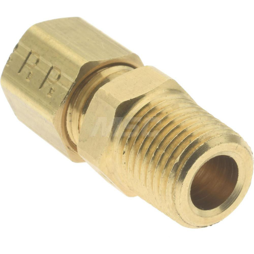 Parker Compression Tube Tank Fitting: 1/8-27, 3/16" Tube OD, Compression x MNPTF - 682C-3-2