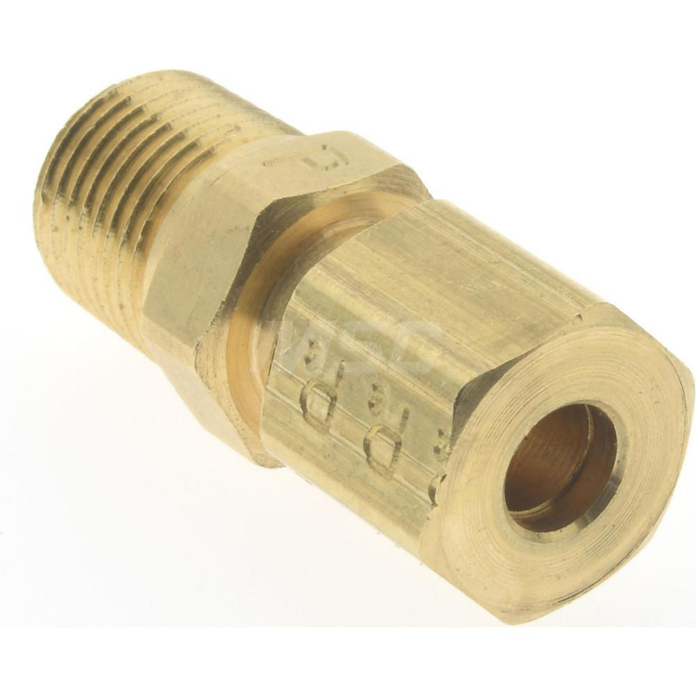 Parker Compression Tube Tank Fitting: 1/8-27, 3/16" Tube OD, Compression x MNPTF - 682C-3-2