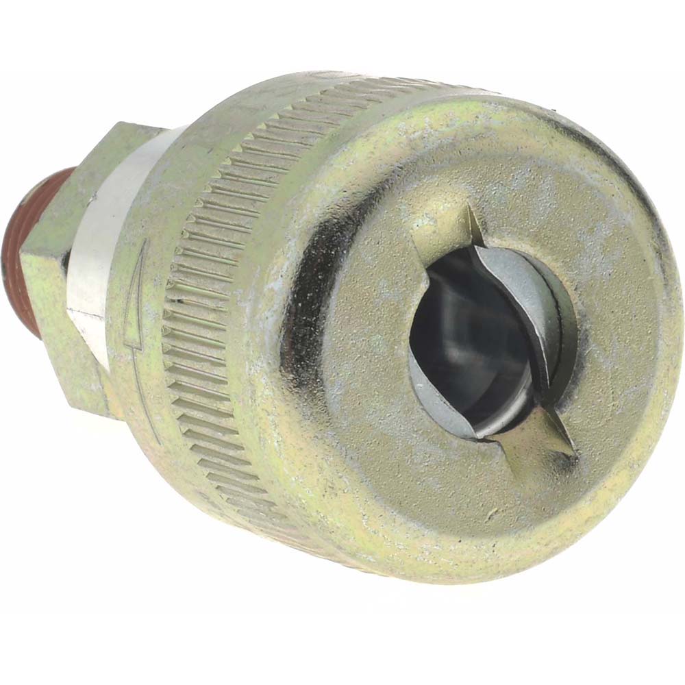 Value Collection Pneumatic Hose Coupling: 1/4" Thread, 1-1/8" Body Dia, Schrader Twist-Lock Interchange - 2342082511