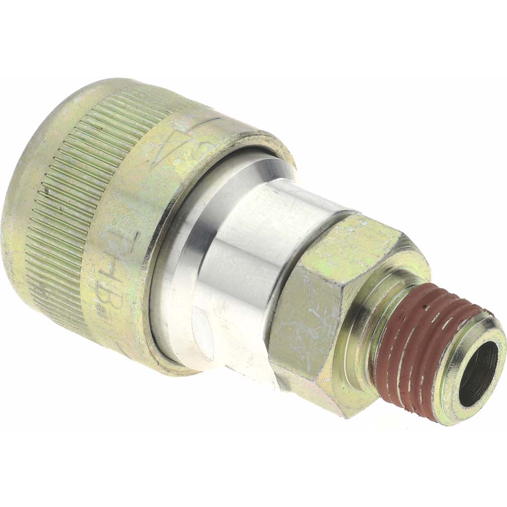 Value Collection Pneumatic Hose Coupling: 1/4" Thread, 1-1/8" Body Dia, Schrader Twist-Lock Interchange - 2342082511