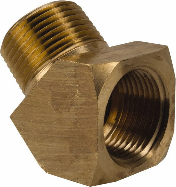 Parker Industrial Pipe 45 ° Street Elbow: 3/4" Female Thread, 3/4" Male Thread, MNPTF x FNPTF - 2214P-12-12