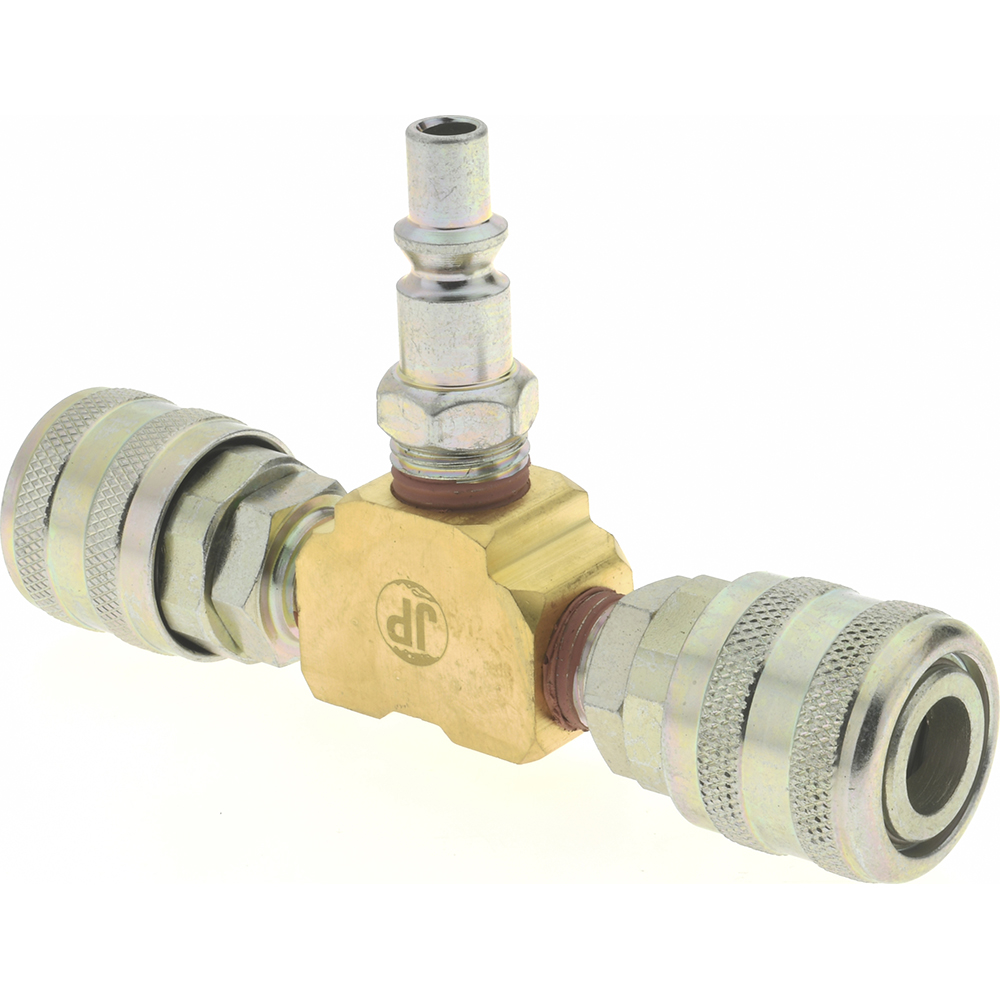 Coilhose Pneumatics Manifold: 1/4" Inlet, 1/4" Outlet, 1 Inlet Port, 3 Outlet Ports, 5" OAL, 0.75" OAW - X004-15X