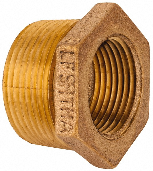 Merit Brass Brass Pipe Coupling: 3/4" Fitting, Threaded, FNPT x FNPT, Class 125, Lead Free - XNL111-12