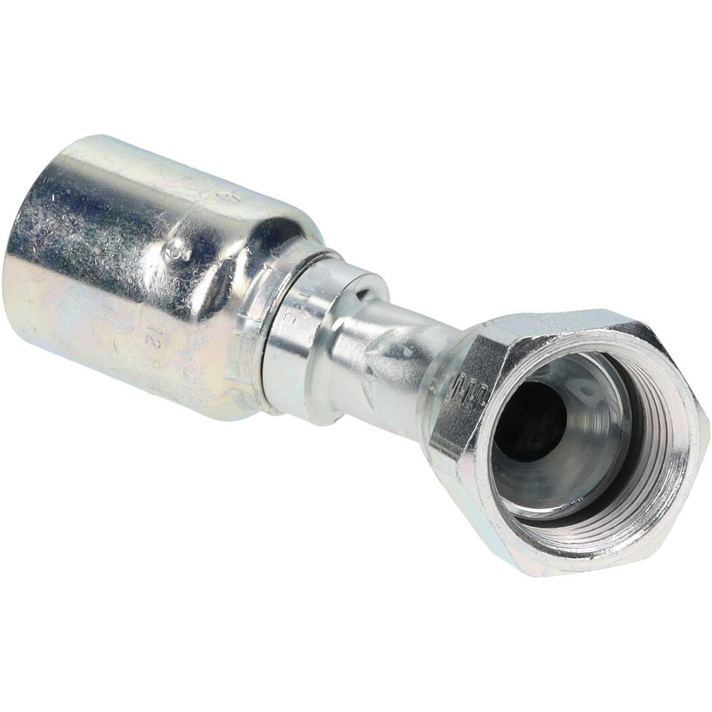 Parker Hydraulic Hose 45 ° Elbow: 0.375" ID, 6 mm, 3/4-16 - KP81329