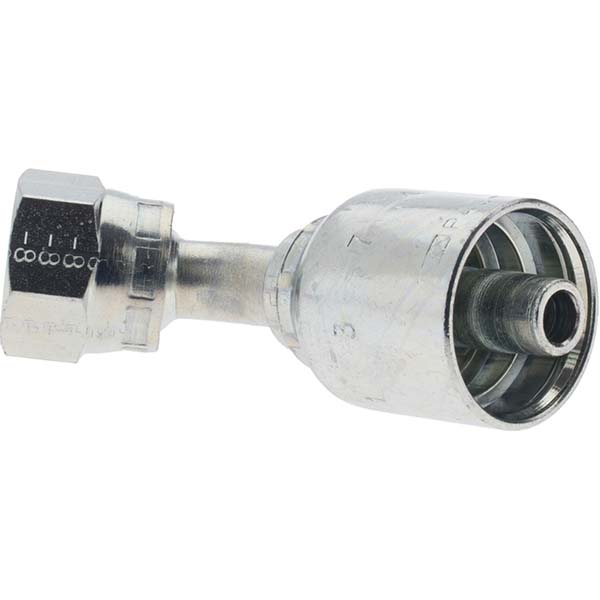 Parker Hydraulic Hose 45 ° Elbow: 0.375" ID, 6 mm, 3/4-16 - KP81329