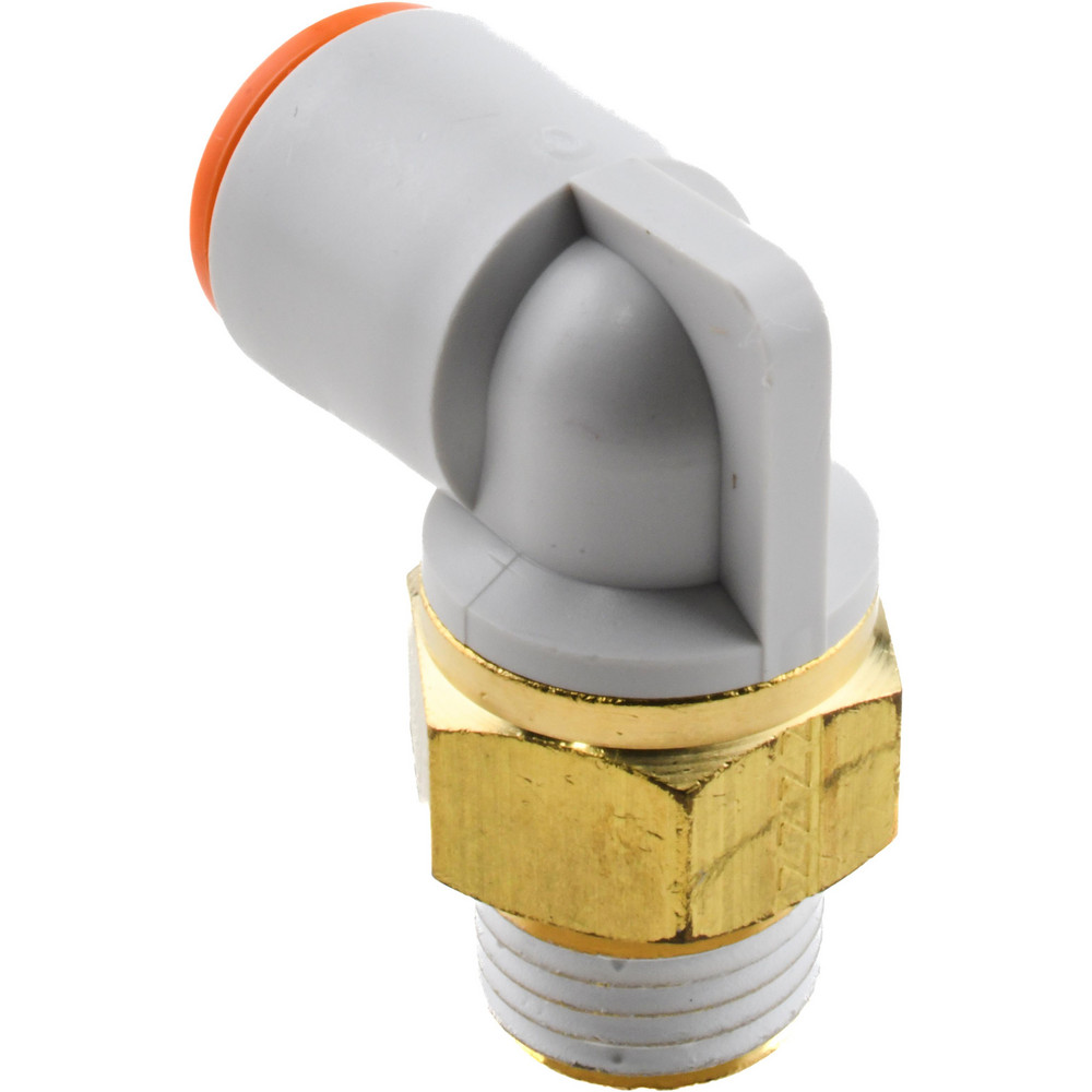 SMC PNEUMATICS Push-to-Connect Push-to-Connect Fitting: Elbow, NPT, 3/8" OD - KQ2L11-35AS