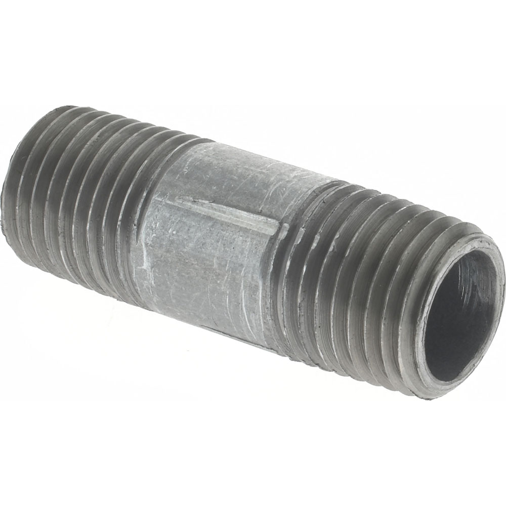 Value Collection Galvanized Pipe Nipple: 1/4", 1-1/2" Long, Schedule 40, Steel - NG02015