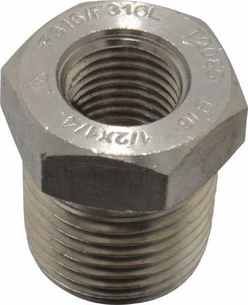 Merit Brass Pipe Reducer: 1 x 3/4", 316 & 316L Stainless Steel - 3612D-1612