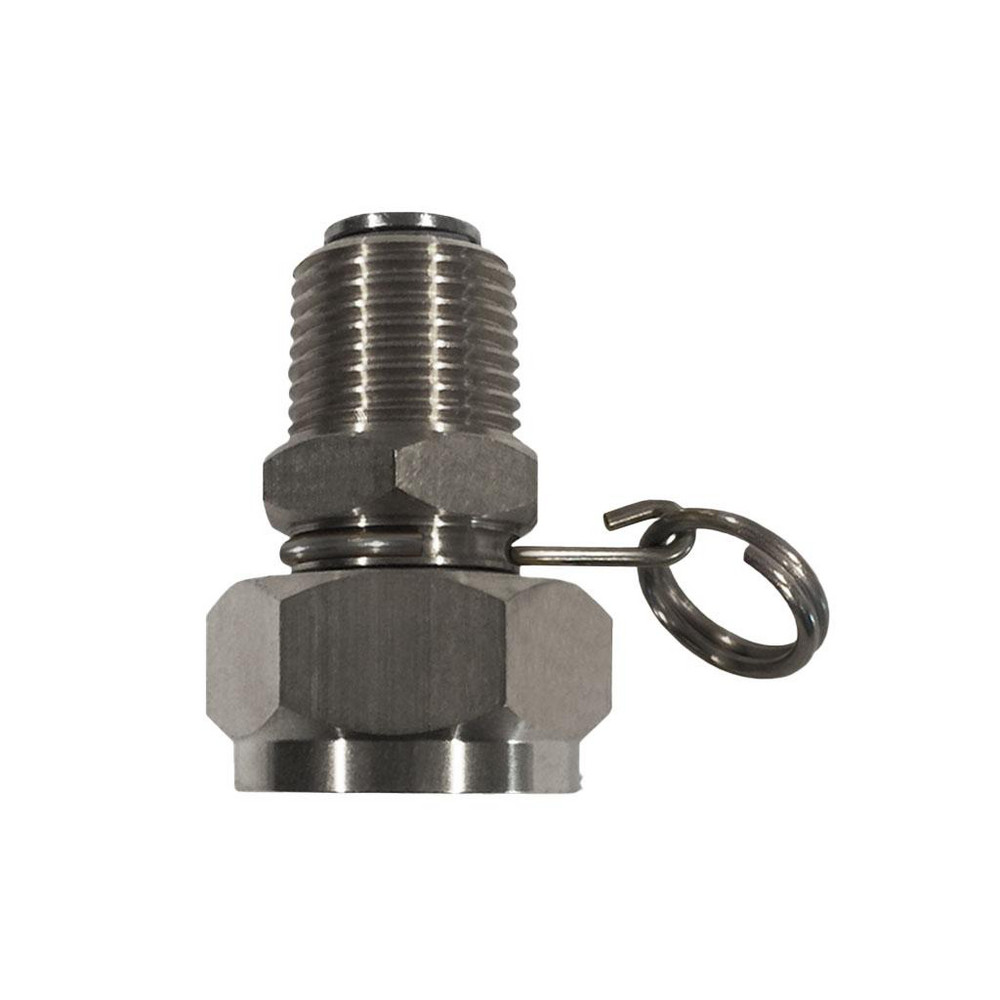 SANI-LAV 1 Piece, 1/2 NPT & 3/4 GHT MNPT x FGHT, Stainless Steel Reusable Hose Male Swivel Fitting - N11S