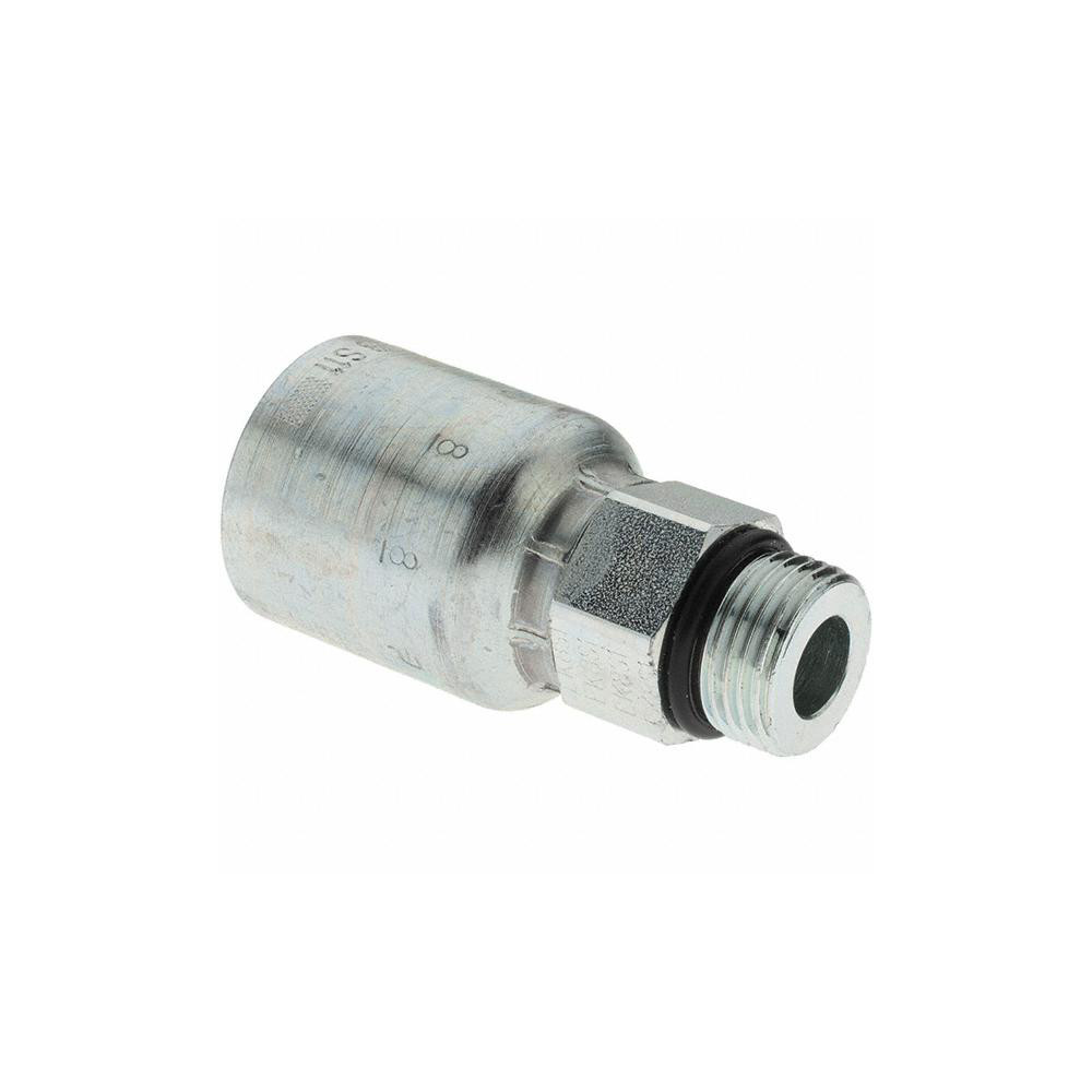 Parker Hydraulic Hose Male Straight Thread O-Ring Fitting: 0.5" ID, 8 mm, 1/2" - KP81364