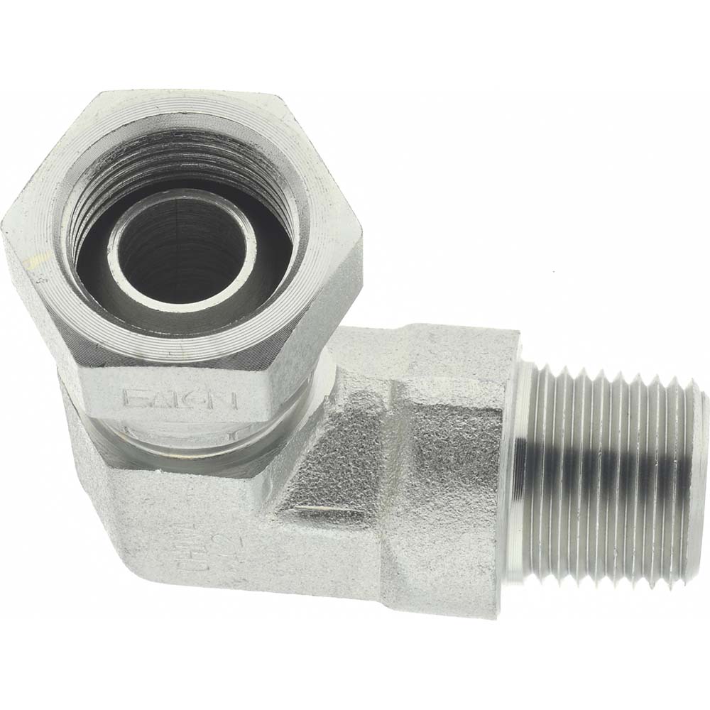 Weatherhead Industrial Pipe 90 ° Elbow Adapter: 1/4-18 Female Thread, 1/4-18 Male Thread, FNPSM x MNPT - 2047-4-4S