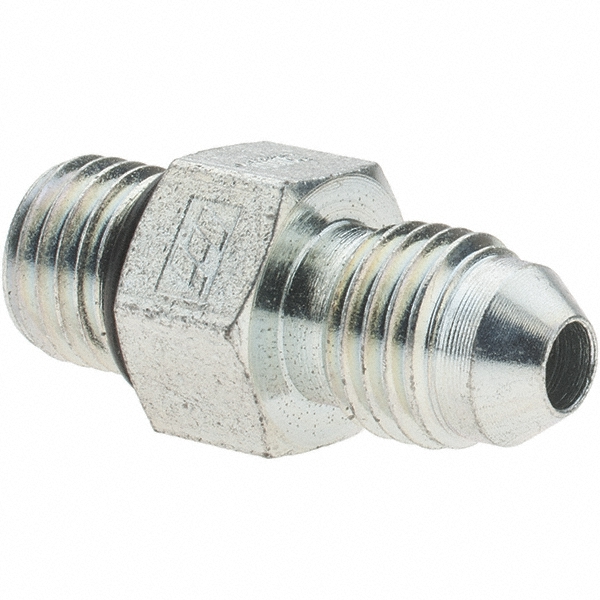 Brennan Steel Flared Tube Connector: 1/4" OD, 7/16-20 x 7/16-20 Thread, 37 deg Flared Angle - 10537