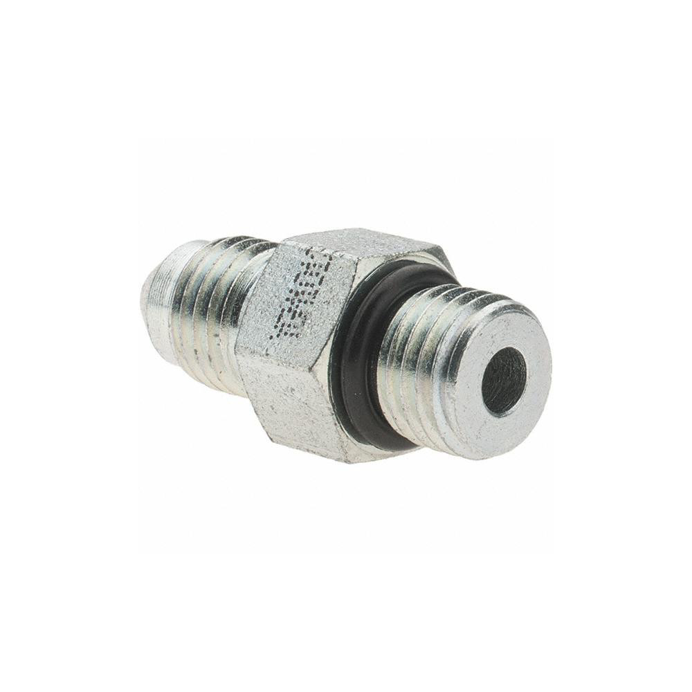 Brennan Steel Flared Tube Connector: 1/4" OD, 7/16-20 x 7/16-20 Thread, 37 deg Flared Angle - 10537