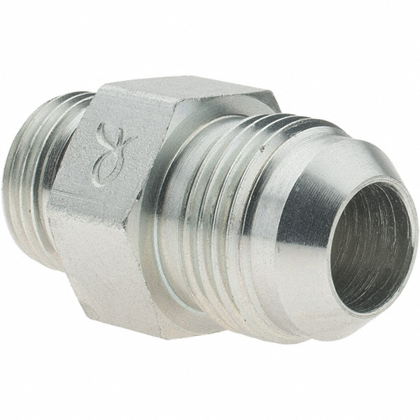 Brennan Steel Flared Tube Connector: 1/4" OD, 7/16-20 x 7/16-20 Thread, 37 deg Flared Angle - 10537