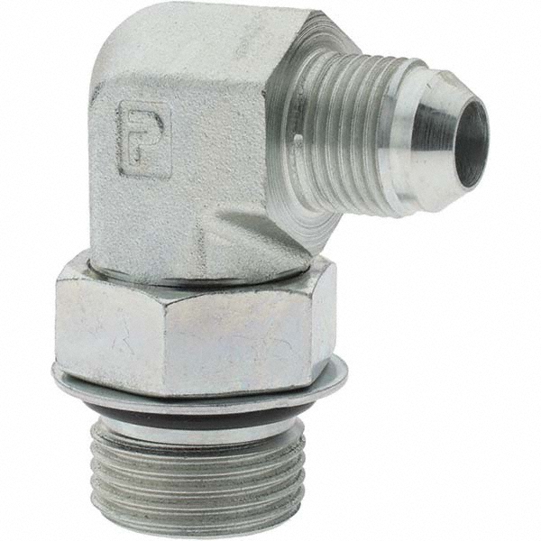Parker Steel Flared Tube Connector: 1/2" OD, 7/8-14 Thread, 37 deg Flared Angle - KP75896