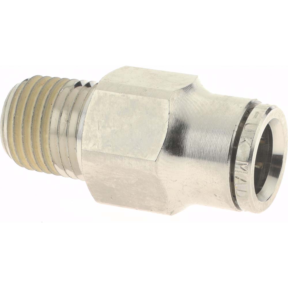 Norgren Push-to-Connect Tube x MNPT x Tube x Male Fitting: Adapter, NPTF, 1/4" OD - 124250428