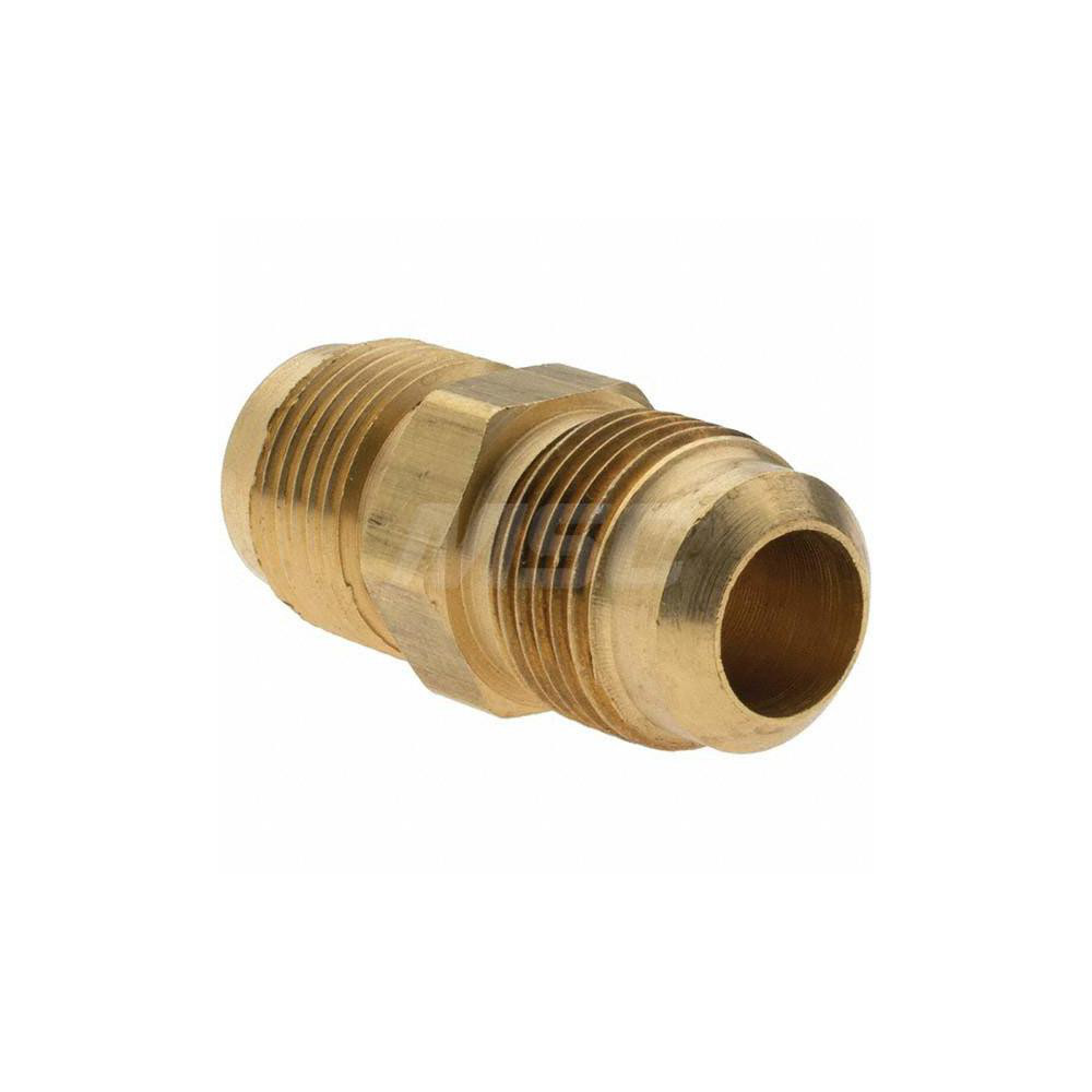 Parker Brass Flared Tube Union: 5/8" OD, 7/8-14 Thread, 45 deg Flared Angle - BD-42F-10-1
