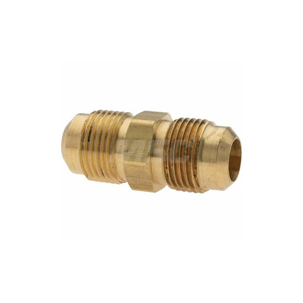 Parker Brass Flared Tube Union: 5/8" OD, 7/8-14 Thread, 45 deg Flared Angle - BD-42F-10-1
