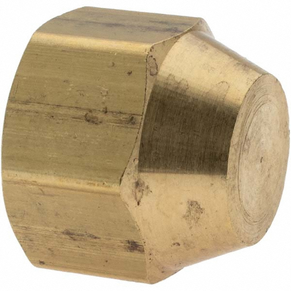 Parker Brass Flared Tube Union: 5/8" OD, 7/8-14 Thread, 45 deg Flared Angle - BD-42F-10-1