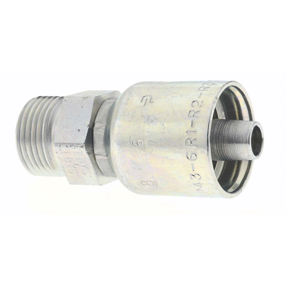 Parker Hydraulic Hose Male ORFS Swivel Fitting: 0.375" ID, 6 mm, 3/8" - KP46760