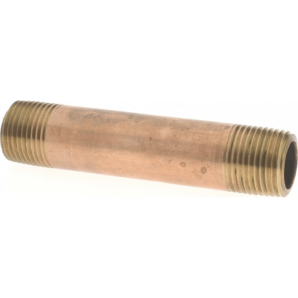 Merit Brass Brass Pipe Nipple: Threaded on Both Ends, 3" OAL, 1/8" NPT - 2102-300