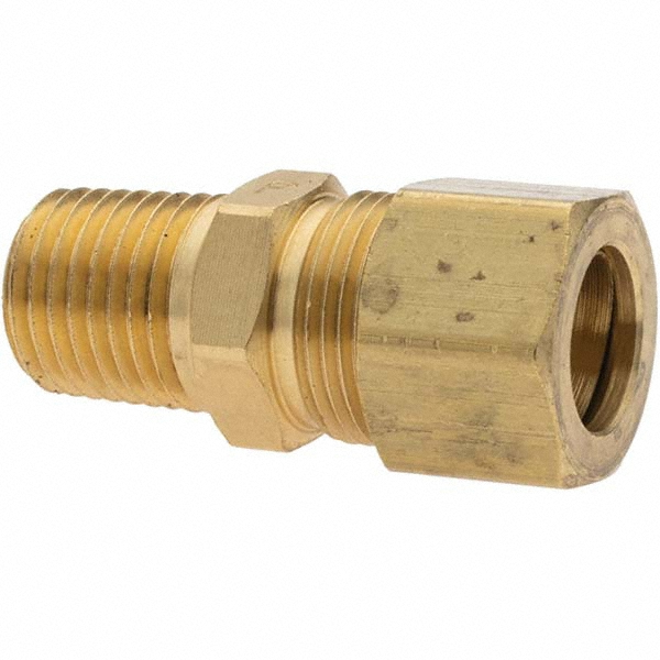 Parker Compression Tube Connector: 1/4-18, 7/16" Tube OD, Compression x MNPT - -11059-A