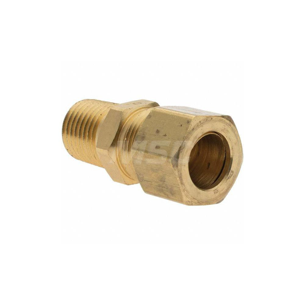 Parker Compression Tube Connector: 1/4-18, 7/16" Tube OD, Compression x MNPT - -11059-A