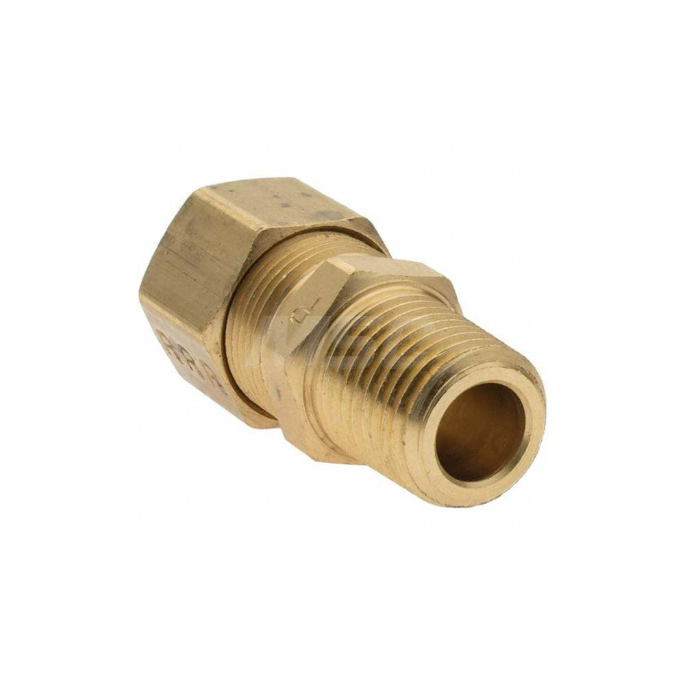 Parker Compression Tube Connector: 1/4-18, 7/16" Tube OD, Compression x MNPT - -11059-A