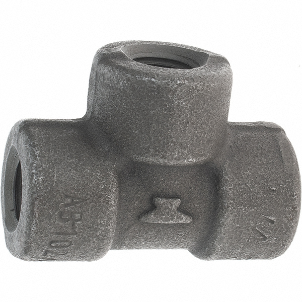 Anvil Black Pipe Fittings: Tee, 1/4", Threaded, Forged Carbon Steel - 0361119209