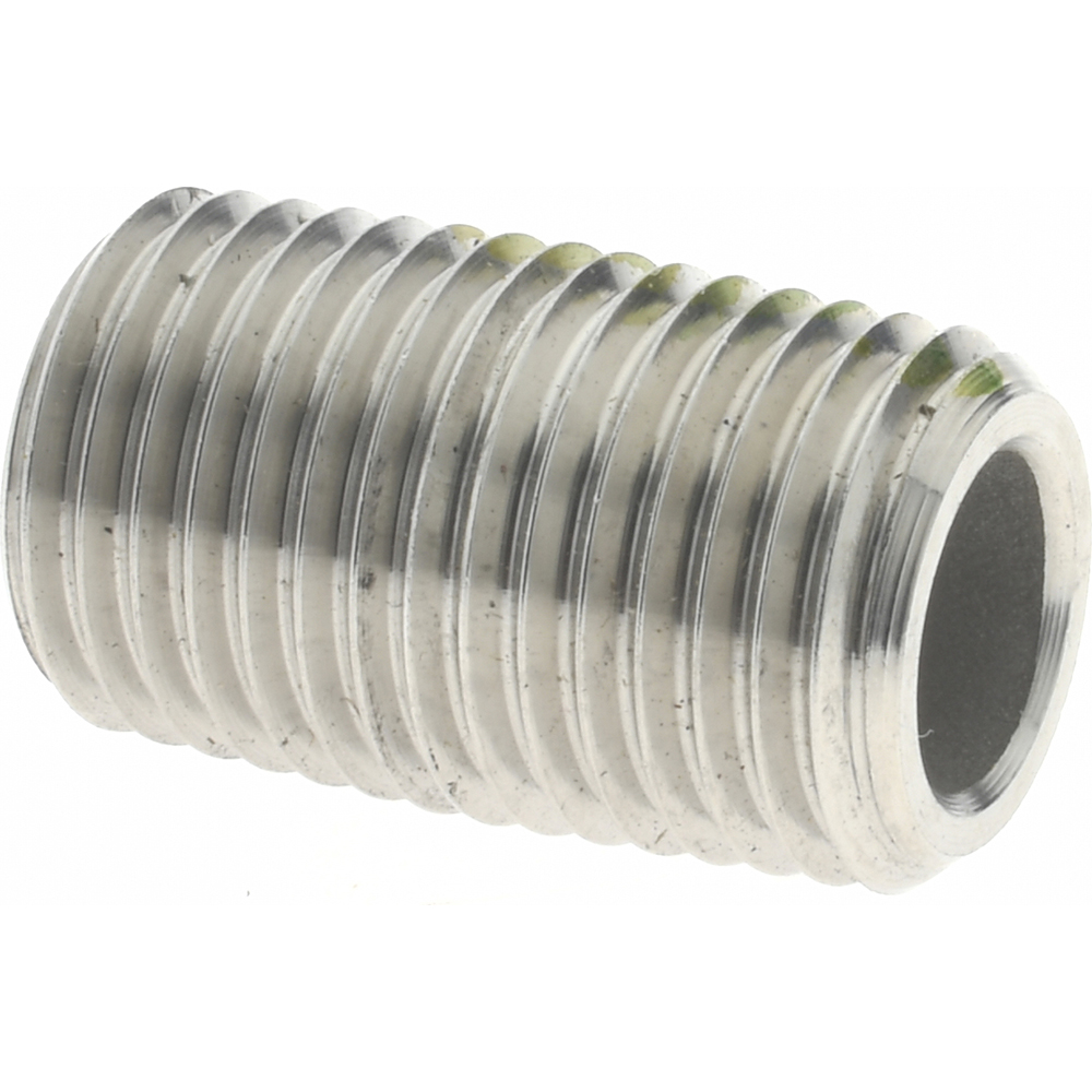 Merit Brass Stainless Steel Pipe Nipple: 1/4" Pipe, Grade 304 & 304L - 4504-400