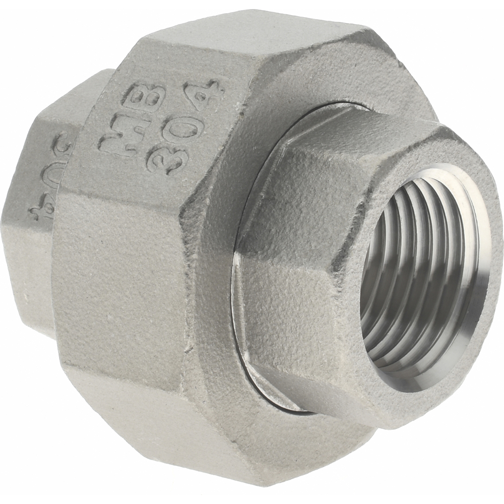 Value Collection Pipe Union: 1/2", 304 Stainless Steel - 4CU-CFF1/2