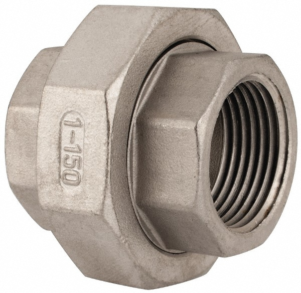 Value Collection Pipe Union: 1/2", 304 Stainless Steel - 4CU-CFF1/2