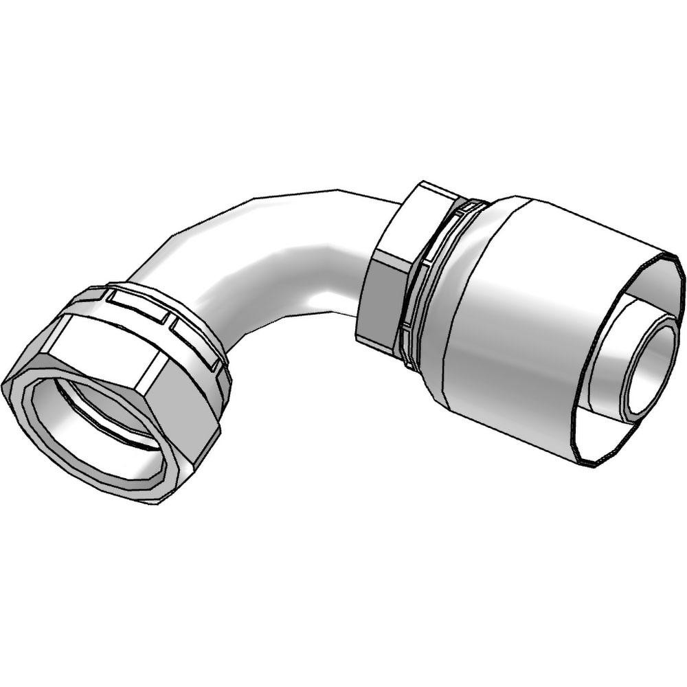 Parker Hydraulic Hose Short Drop Female JIC Swivel 90 ° Elbow: 1.25" ID, 20 mm, 1-5/8-12 - 13943-20-20