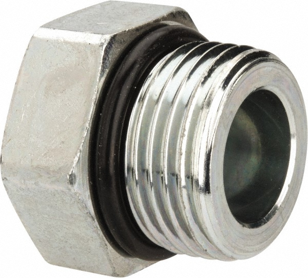 Parker Compression Tube Straight Thread Connector: 1-3/16-12, 3/4" Tube OD, ORFS x SAE-ORB - KP80070