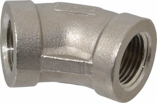 Merit Brass Pipe 45 deg Elbow: 1-1/4", 316 Stainless Steel - K602-20