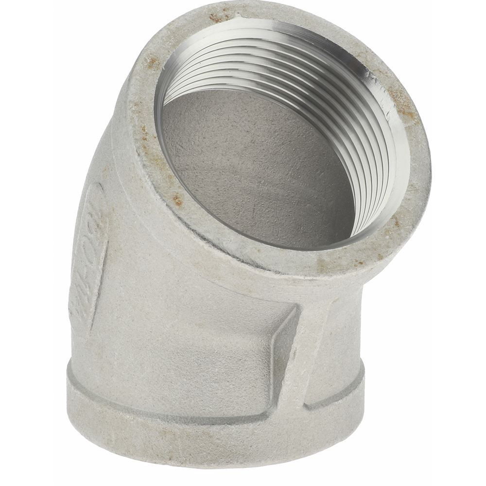 Merit Brass Pipe 45 deg Elbow: 1-1/4", 316 Stainless Steel - K602-20