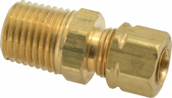 Parker Compression Tube Male Elbow: 1/4-18, 1/4" Tube OD, Compression x MNPTF - 169CA-4-4